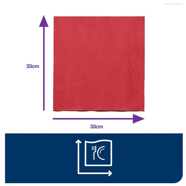 Servetter 200/fp | 2-lag | Tork Lunch | röd | 10st SE200323 - 3