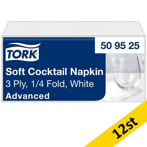 Servetter 200/fp | 3-lag | Tork Coctail | vit | 12st SE200248 - 1