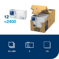 Servetter 200/fp | 3-lag | Tork Coctail | vit | 12st