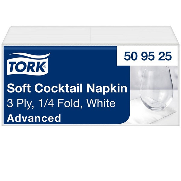Servetter 200/fp | 3-lag | Tork Coctail | vit SE200247 - 1