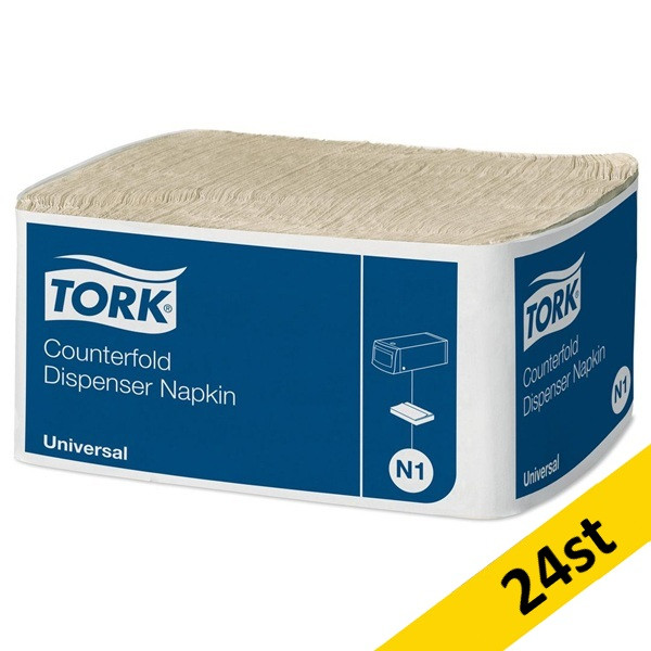 Servetter 300/fp | 1-lag | Tork N1 Counterfold | natur | 24st SE200391 - 1