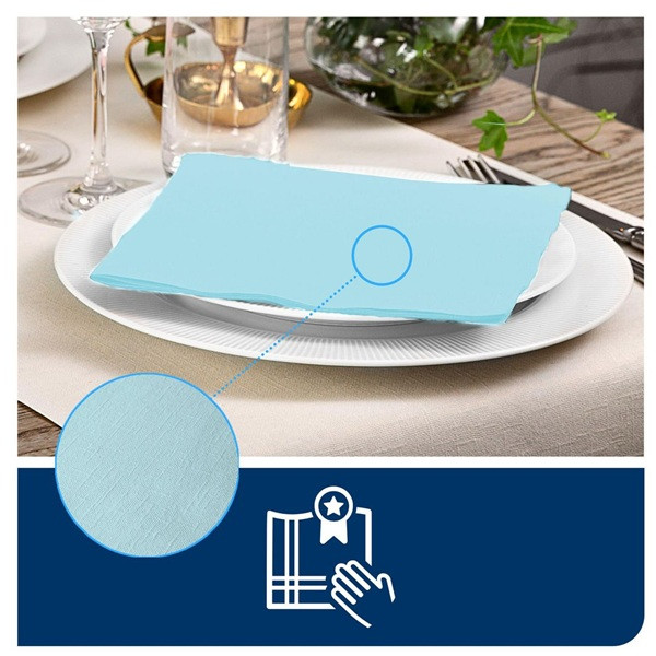 Servetter 50/fp | 1-lag | Tork LinStyle | aquablå SE200386 - 2