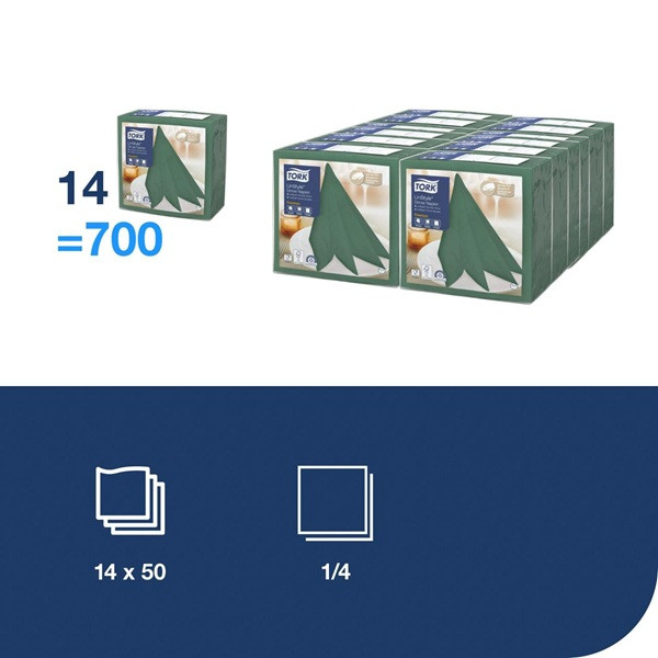 Servetter 50/fp | 1-lag | Tork LinStyle | grön | 14st SE200368 - 2