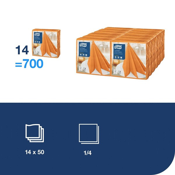 Servetter 50/fp | 1-lag | Tork LinStyle | orange SE200358 - 2