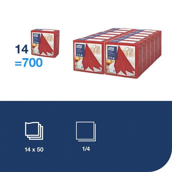 Servetter 50/fp | 1-lag | Tork LinStyle | röd | 14st SE200356 - 2