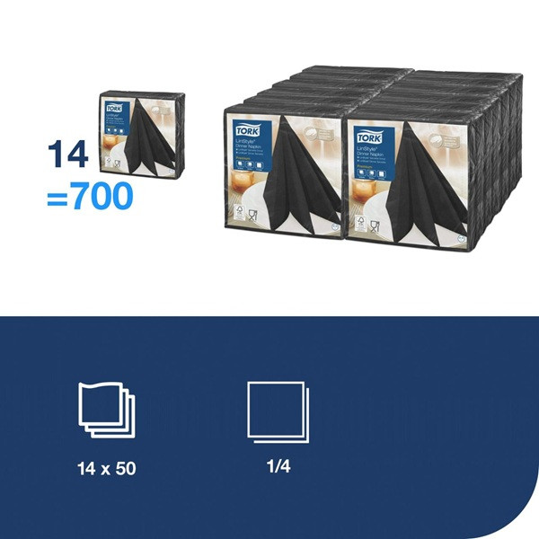 Servetter 50/fp | 1-lag | Tork LinStyle | svart SE200352 - 2