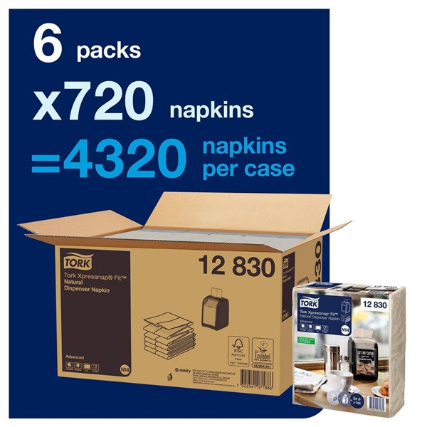 Servetter 720/fp | 2-lag | Tork Xpressnap N14 | natur | 6st SE200245 - 2