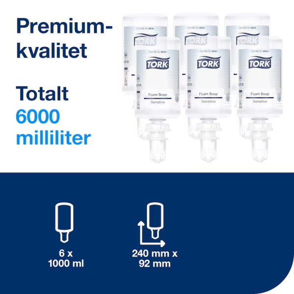 Skumtvål 1L | Tork S4 Sensitive | vit STO00156 - 5