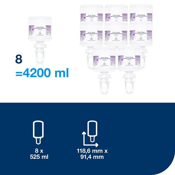 Skumtvål 525ml | Tork S5 Luxury Mini | vit | 8st SE200232 - 2
