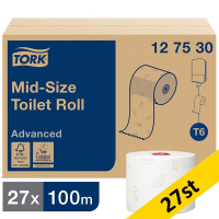 Toalettpapper 2-lag | 100m | Tork Adv T6 | vit | 27st SE200220