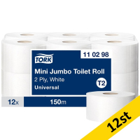 Toalettpapper 2-lag | 150m | Tork Uni T2 | vit | 12st SE200188