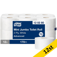 Toalettpapper 2-lag | 170m | Tork Adv T2 | vit | 12st SE200228