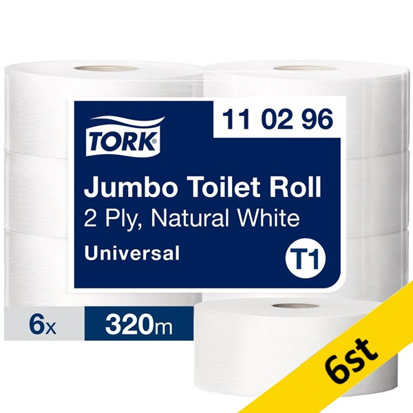 Toalettpapper 2-lag | 320m | Tork Uni T1 | vit | 6st SE200194 - 1