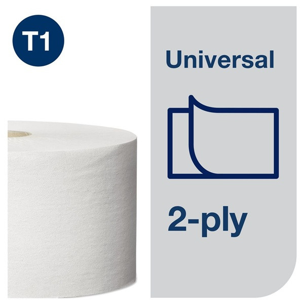 Toalettpapper 2-lag | 320m | Tork Uni T1 | vit | 6st SE200194 - 3