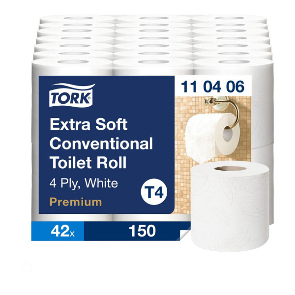 Toalettpapper 4-lag | 18m | Tork Pre T4 | vit | 42st SE200956 - 1