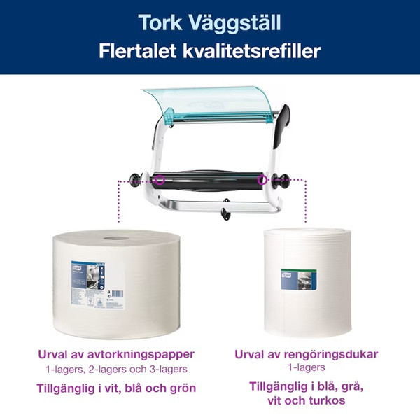Väggställ för torkpapper | Tork W1 | vit/turkos SE200655 - 5
