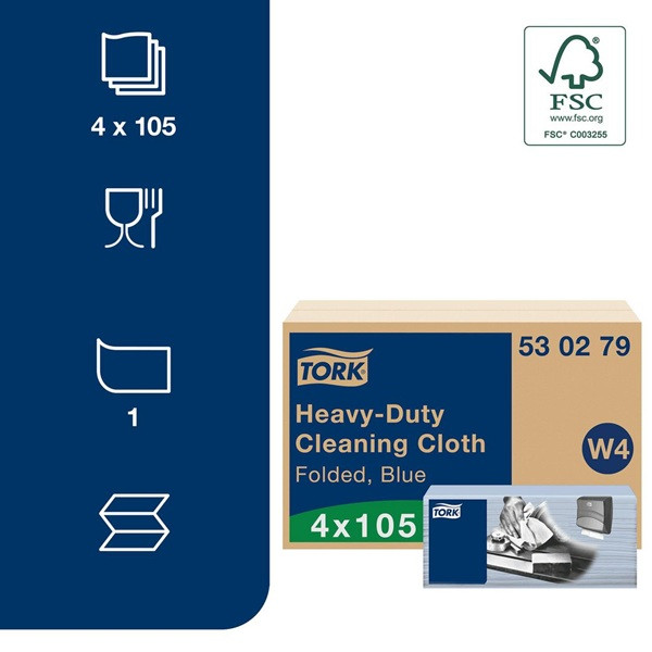 Torkduk 105/fp | Tork W4 | kraftig | blå SE200460 - 2