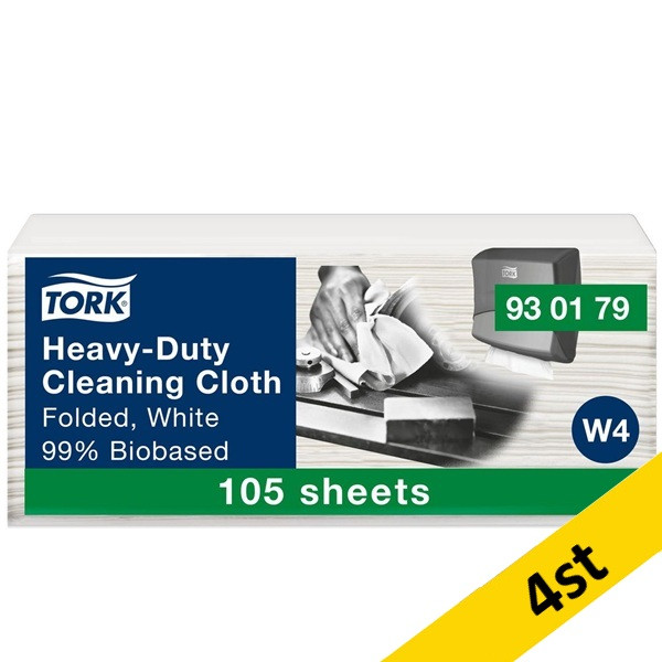 Torkduk 105/fp | Tork W4 | kraftig 99% biobaserad | vit | 4st SE200464 - 1