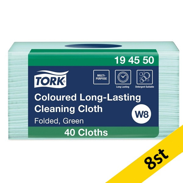 Torkduk 40/fp | Tork Pre W8 | slitstark | grön | 8st SE200493 - 1