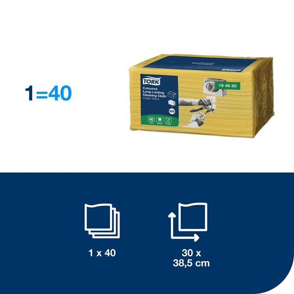 Torkduk 40/fp | Tork Pre W8 | slitstark | gul SE200489 - 2