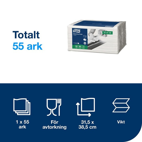 Torkduk 55/fp | Tork Pre W8 | mjuk | vit SE200483 - 2