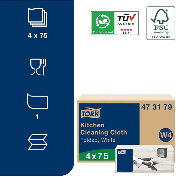 Torkduk 75/fp | Tork W4 | kök | vit SE200452 - 2