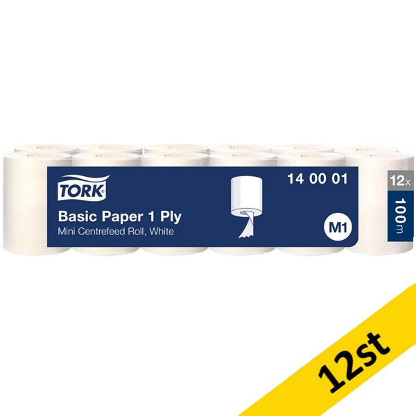 Torkrulle 1-lag | 100m | Tork Basic M1 | vit | 12st SE200160 - 1