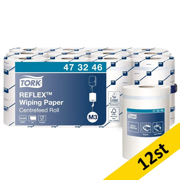 Torkrulle 1-lag | 120m | Tork Adv M3 Reflex | vit | 12st SE200172 - 1