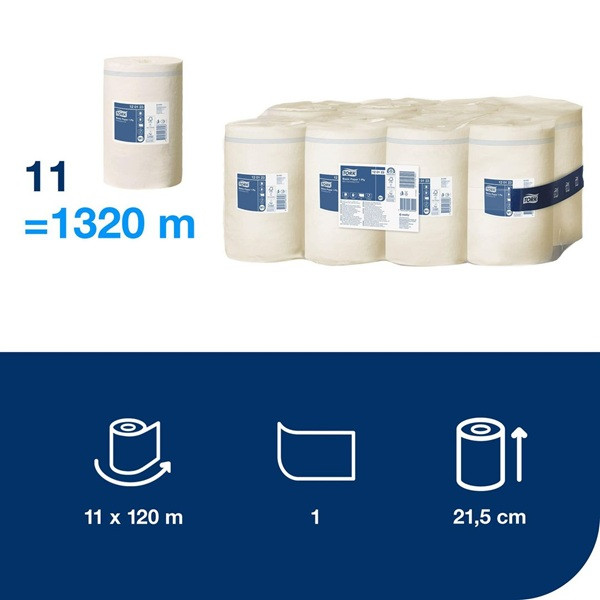 Torkrulle 1-lag | 120m | Tork Uni M1 | vit | 11st SE200146 - 2