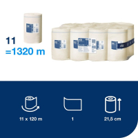 Torkrulle 1-lag | 120m | Tork Uni M1 | vit | 11st SE200146