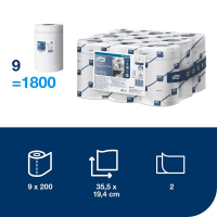 Torkrulle 2-lag | 67m | Tork Adv M3 Reflex mini | vit | 9st SE200170
