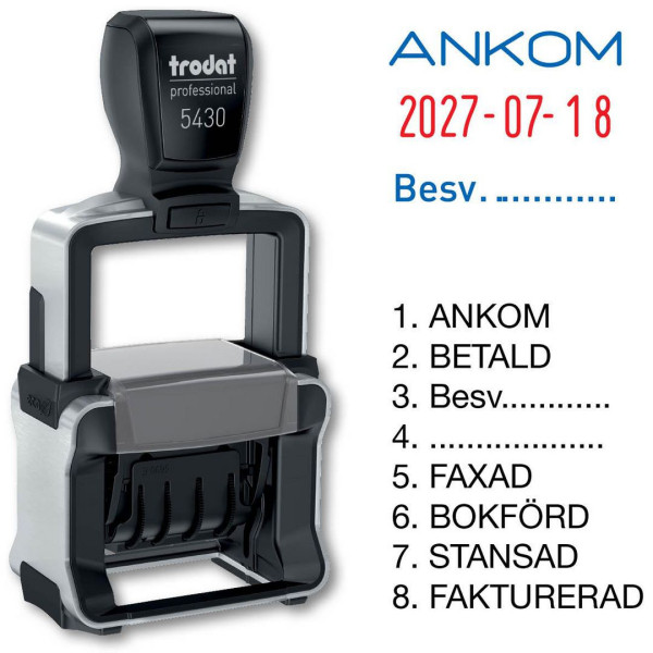 Datumstämpel med 8 standardtexter | Trodat 5430/L SE000145 - 1