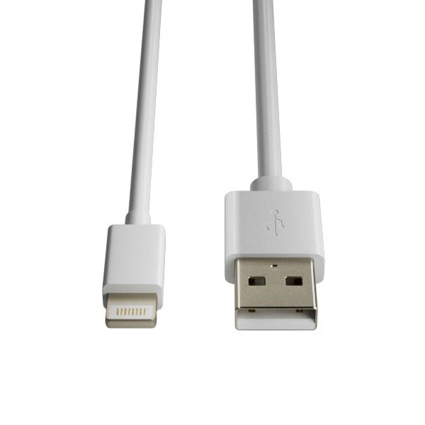 USB-A till Lightning kabel 2m | 12W | 123ink | vit 302266 - 1