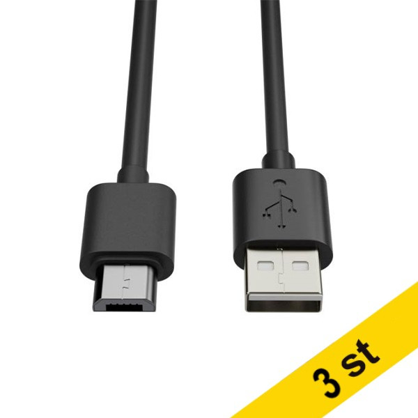 USB-A till Micro USB-kabel | USB 2.0 | 1,8m | svart | 123ink 3st  302511 - 1