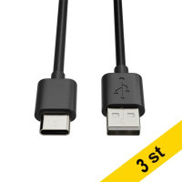 USB-A till USB-C-kabel | USB 2.0 | 0,5m | svart | 123ink 3st  302512