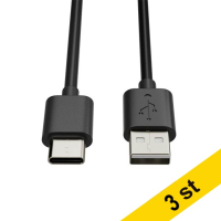 USB-A till USB-C-kabel | USB 2.0 | 1m | svart | 123ink 3st  302513