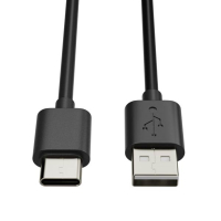 USB-A till USB-C-kabel | USB 2.0 | 1m | svart | 123ink 55466C CCGL60600BK10C 302315