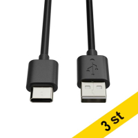 USB-A till USB-C-kabel | USB 2.0 | 3m | svart | 123ink 3st  302515