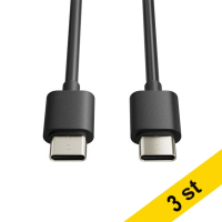 USB-C till USB-C-kabel | USB 2.0 | 2m | svart | 123ink 3st  302518
