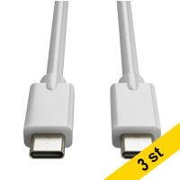USB-C till USB-C 3.2 laddningskabel | 1m | vit | 123ink 3st⭐ 302628