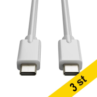 USB-C till USB-C 3.2 laddningskabel | 2m | vit | 123ink 3st  302629