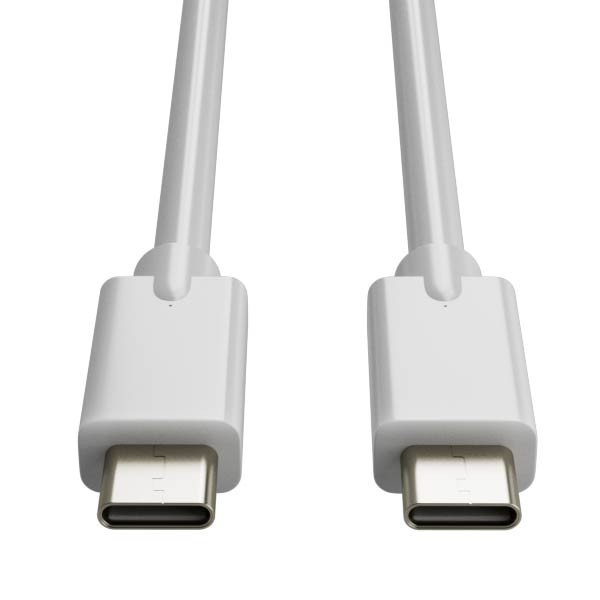 USB-C till USB-C kabel 1m | 240W | 123ink | vit 302269 - 1