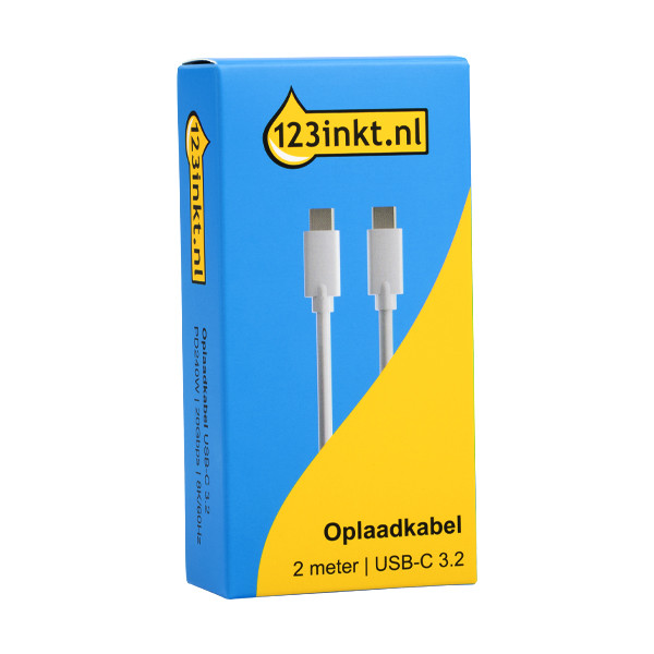 USB-C till USB-C kabel 2m | 240W | 123ink | vit 302270 - 2