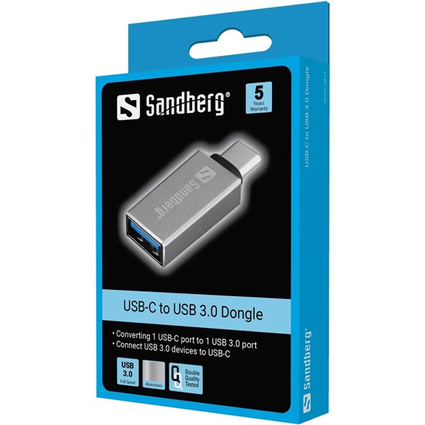 USB-C till USB 3.0 dongel, silver 136-24 238868 - 2