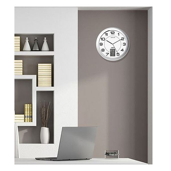 Unilux Instinct väggklocka | silvergrå med vit urtavla | Ø 30,5cm 100340853 237811 - 2