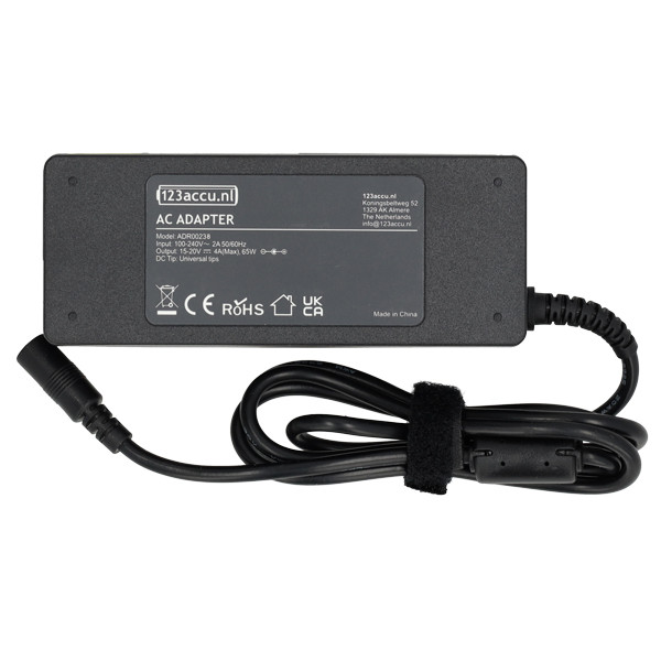 Universaladapter 20V | 3,25A | 65W | 20st (varumärket 123ink) ADR00238 - 2