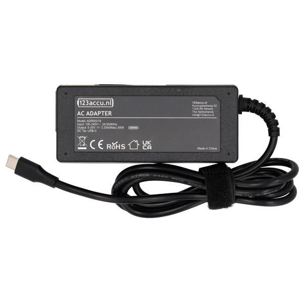 Universaladapter USB-C 20V | 3,25A | 65W (varumärket 123ink) ADR00219 - 2