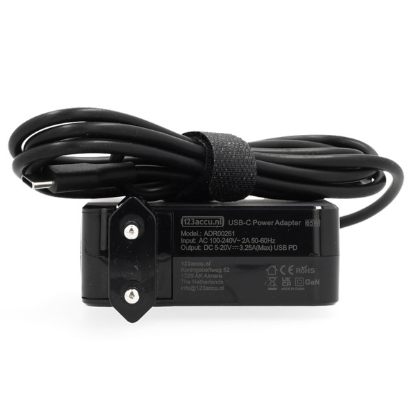 Universaladapter USB-C 20V | 3,25A | 65W (varumärket 123ink) ADR00261 - 2