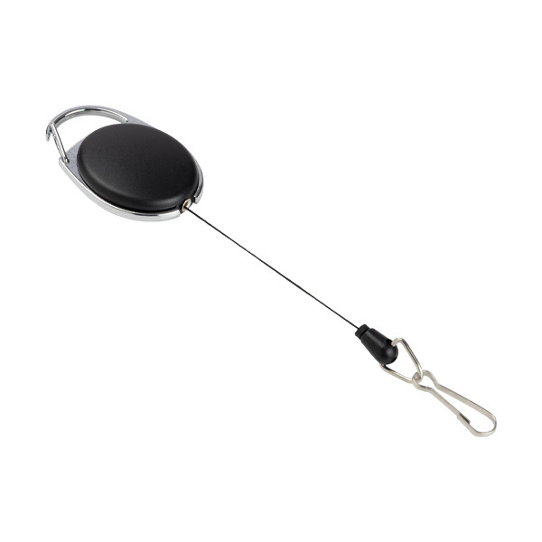 Utdragbar jojo med karbinhake | svart | 123ink 302568 - 1