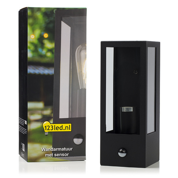Vägglampa E27 Manhattan | IP44 | sensor | svart [123ink] LDR08528 - 2